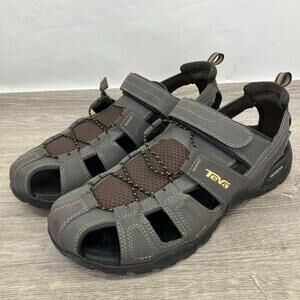 Size 13 Teva Forebay Sandals Mens Outdoor Trail Hiking Fishing Brown Water Shoes